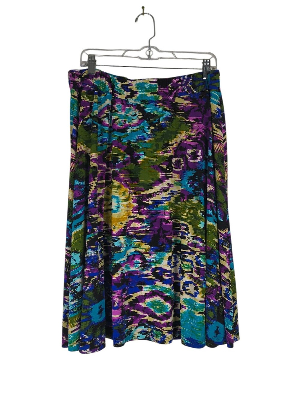 Cato Midi Skirt Women's 18/20W Multicolor Abstract Print Pull On Elastic Waist
